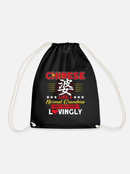 China Chinesische Wurzeln Geschenk - Turnbeutel - Schwarz