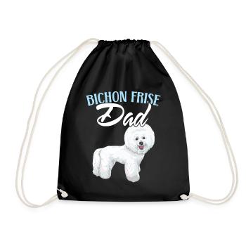Bichon Frise Papa Dog Lover Dog Breeder chiot - Sac de sport léger - noir - Devant