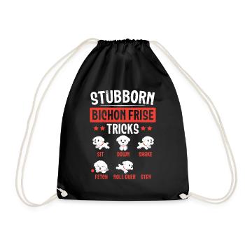 Persistent Bichon Frise Tricks Dog Lovers Wel - Drawstring Bag - black - Front