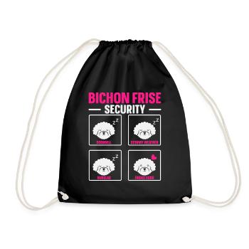 Bichon Frise Sécurité Chien Amoureux Chiot Patte - Sac de sport léger - noir - Devant