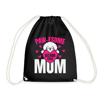 Pawesome Bichon Frise Mama Dog Lover chiot Pf - Sac de sport léger - noir - Devant