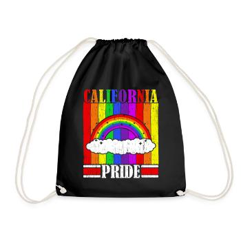 California Proud USA America Californian LGBTQ - Drawstring Bag - black - Front