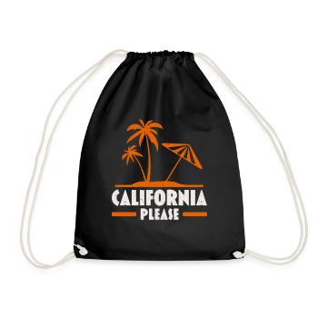 California Please USA State of America Californian - Drawstring Bag - black - Front
