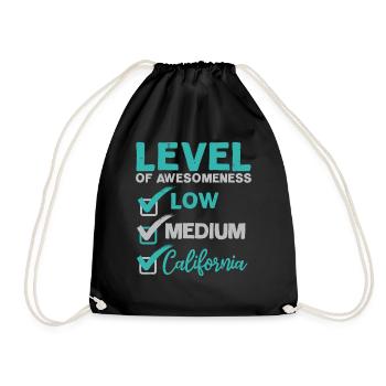 California USA State of America Travel Californians - Drawstring Bag - black - Front