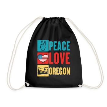 Peace Love Oregon États-Unis État d’Amérique Oregonian - Sac de sport léger - noir - Devant