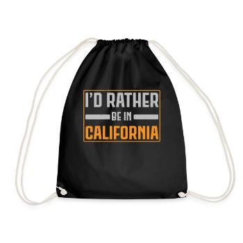 Je préférerais être en Californie États-Unis Amérique Cali - Sac de sport léger - noir - Devant