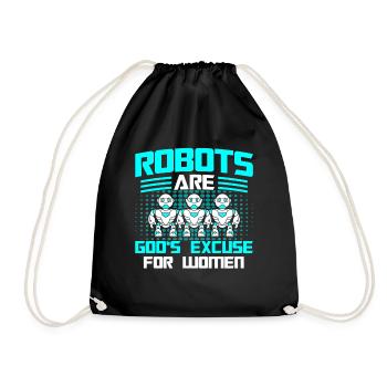 Roboter Robotik Ingenieur Kostüm Roboter - Turnbeutel - Schwarz - Vorne