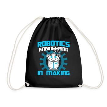 Roboter Robotik Ingenieur Kostüm Roboter - Turnbeutel - Schwarz - Vorne