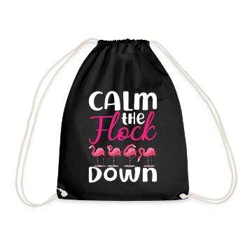 Pink Flamingo / Drôle de design Flamingo - Sac de sport léger - noir - Devant
