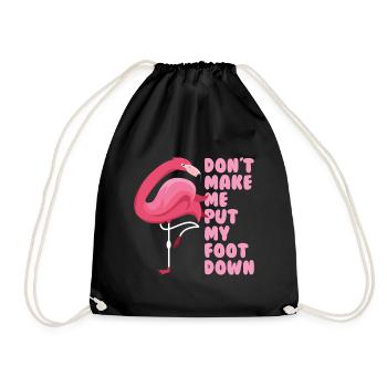 Funny Flamingo Saying - Drawstring Bag - black - Front