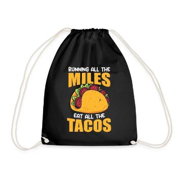 Alle Meilen laufen, alle Tacos essen, Marathon - Turnbeutel - Schwarz - Vorne