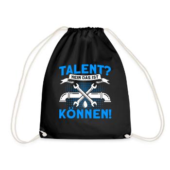 Sanitär Klempner Anlagenmechaniker Geschenk - Turnbeutel - Schwarz - Vorne