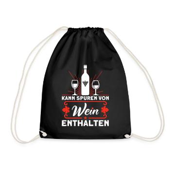 Wein Weinliebhaber Weintrinker Weinfest Geschenk - Turnbeutel - Schwarz - Vorne