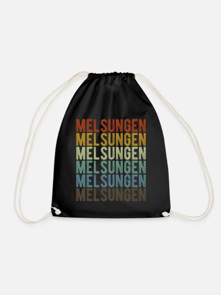 Melsungen Stadt Retro Vintage - Turnbeutel - Schwarz