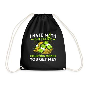 Math Mathematics Science Math Gift - Drawstring Bag - black - Front