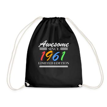 1961 - Born 1961 - Fantastic since 1961 - Drawstring Bag - black - Front