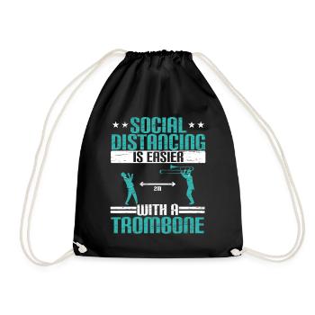 Social distancing is easier with a posa - Drawstring Bag - black - Front