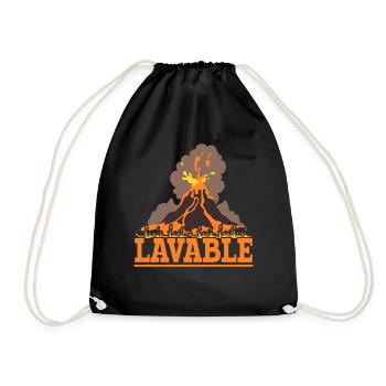 Lavable Geology Volcanology Volcano lovers Lava - Drawstring Bag - black - Front