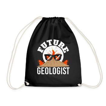 Zukünftiger Geologe Geologie Vulkanologie Vulkan L - Turnbeutel - Schwarz - Vorne