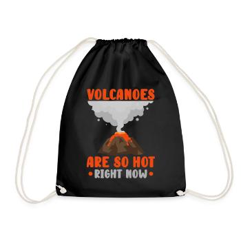 Volcanoes are so hot lava volcano at the moment - Drawstring Bag - black - Front