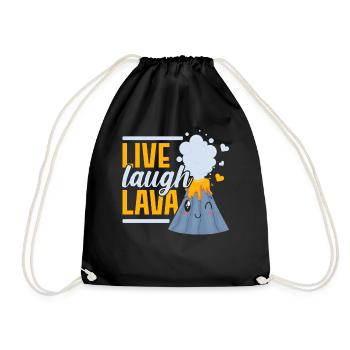 Life Laugh Lava Geology Volcano Volcano Lov - Drawstring Bag - black - Front