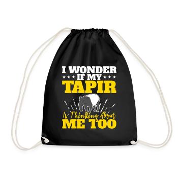 Ich frage mich, ob mein Tapir auch über mich nachd - Turnbeutel - Schwarz - Vorne