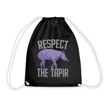 Respektiere den Tapir Wildtier Tierpfleger - Turnbeutel - Schwarz - Vorne