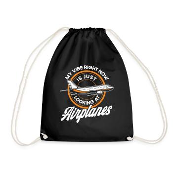 Cadeau d’atterrissage d’avion de pilote d’avion d’avion - Sac de sport léger - noir - Devant