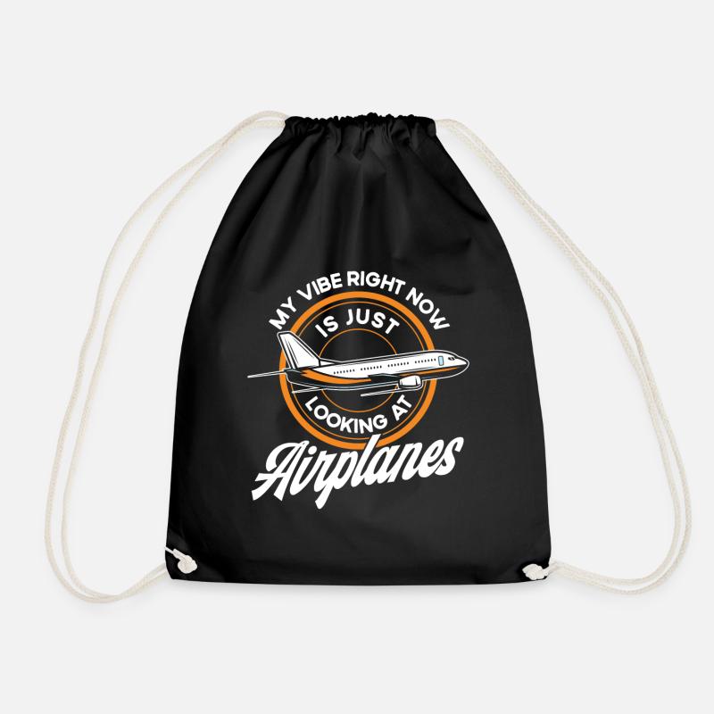 Flugzeug Pilot Flugzeuge Flugzeug Landung Geschenk - Turnbeutel - Schwarz