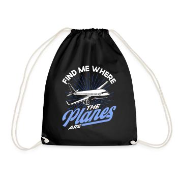 Cadeau d’atterrissage d’avion de pilote d’avion d’avion - Sac de sport léger - noir - Devant