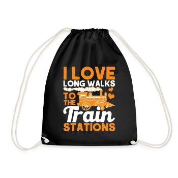 Cadeau de locomotives de train miniatures - Sac de sport léger - noir - Devant