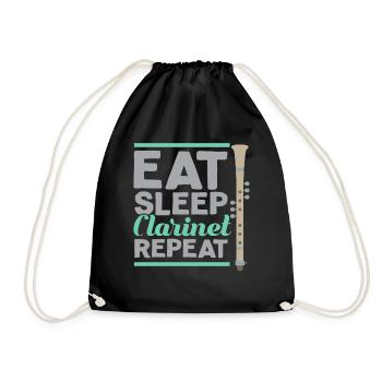 Manger Dormir Clarinette Répéter Klarinette Klarinettist - Sac de sport léger - noir - Devant