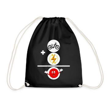 Electric Bike E-Bike Ride Bike Lovers Fahrra - Drawstring Bag - black - Front
