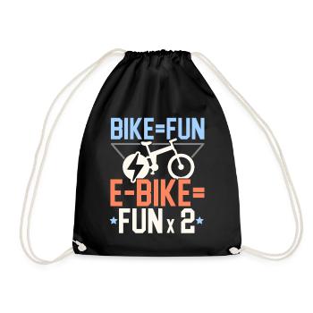 Electric Bike E-Bike Ride Bike Lovers Bicyclef - Drawstring Bag - black - Front