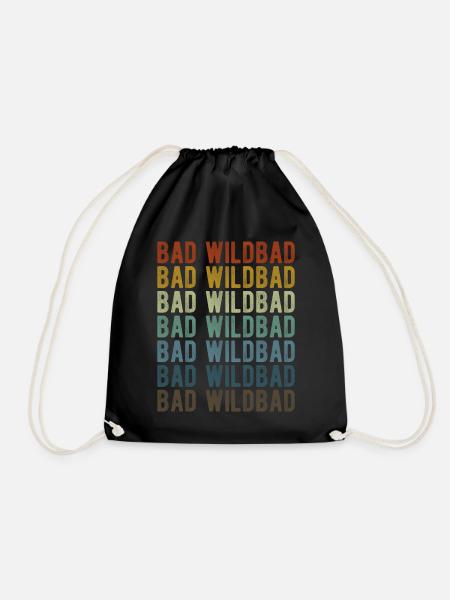 Bad Wildbad Stadt Retro Vintage - Turnbeutel - Schwarz