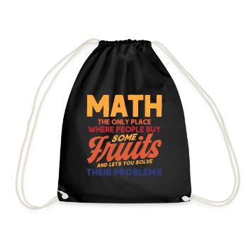 Math Mathematics Science Math Gift - Drawstring Bag - black - Front