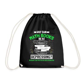 Math Mathematics Science Math Gift - Drawstring Bag - black - Front