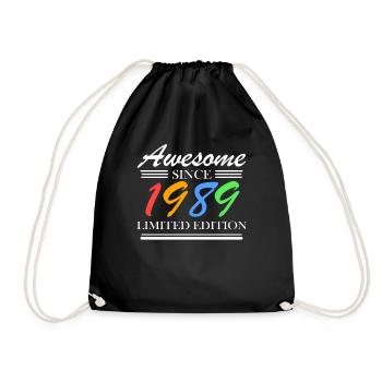 1989 - Born 1989 - Fantastic since 1989 - Drawstring Bag - black - Front