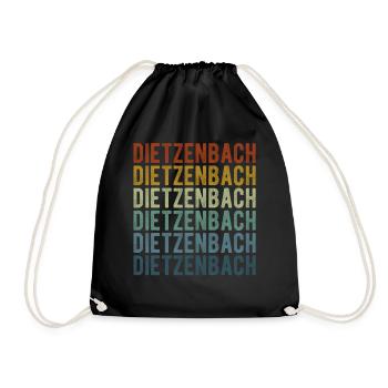 Dietzenbach Stadt Retro Vintage - Turnbeutel - Schwarz - Vorne