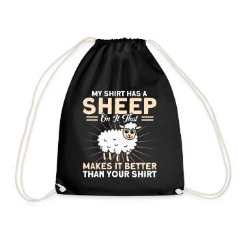 Sheep Breeding Farmer Livestock Sheep Gift - Drawstring Bag - black - Front