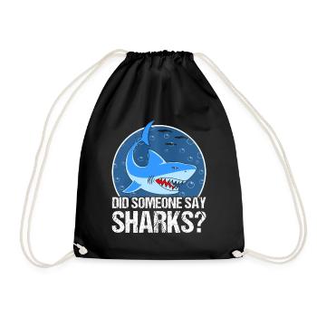 Shark Shark Lover Shark Gift - Drawstring Bag - black - Front