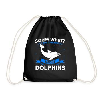 Dolphin Dolphin Lover Animal Dolphins Gift - Drawstring Bag - black - Front