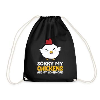 Poulet Animal désolé Mon poulet a mangé mes devoirs - Sac de sport léger - noir - Devant