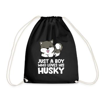 Nur ein Junge, der seinen Husky liebt - Turnbeutel - Schwarz - Vorne