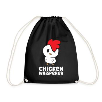 Poulet Élevage Coq Poulet Poulet Chuchoteur - Sac de sport léger - noir - Devant
