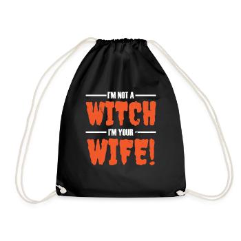 I'm not a witch, I'm your wife - Halloween - Drawstring Bag - black - Front