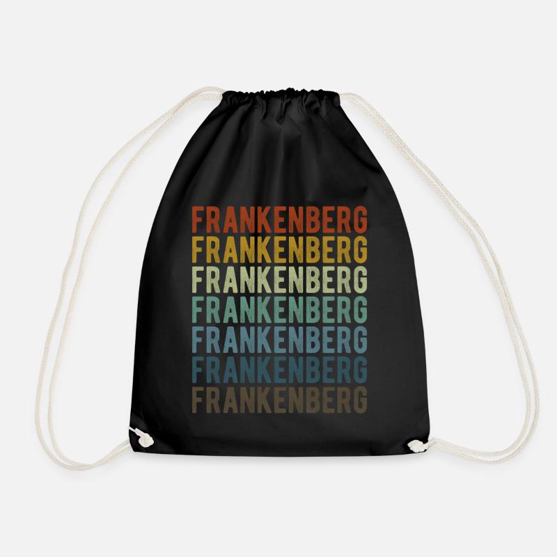 Frankenberg Stadt Retro Vintage - Turnbeutel - Schwarz