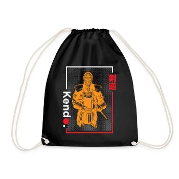 Kendo Japanese Sword Fighting Martial Arts - Drawstring Bag - black - Front