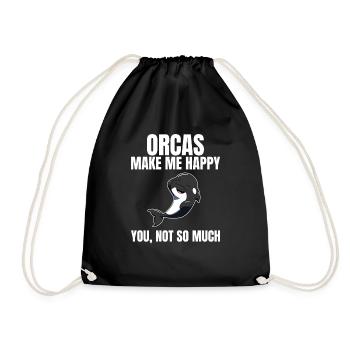 Orcas Make Me Happy You Not So Much Killerwal - Turnbeutel - Schwarz - Vorne