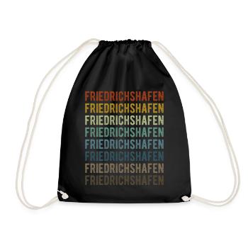 Friedrichshafen Stadt Retro Vintage - Turnbeutel - Schwarz - Vorne